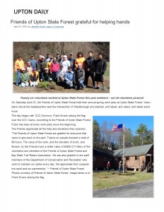 Upton Daily Park Serve day article 2015